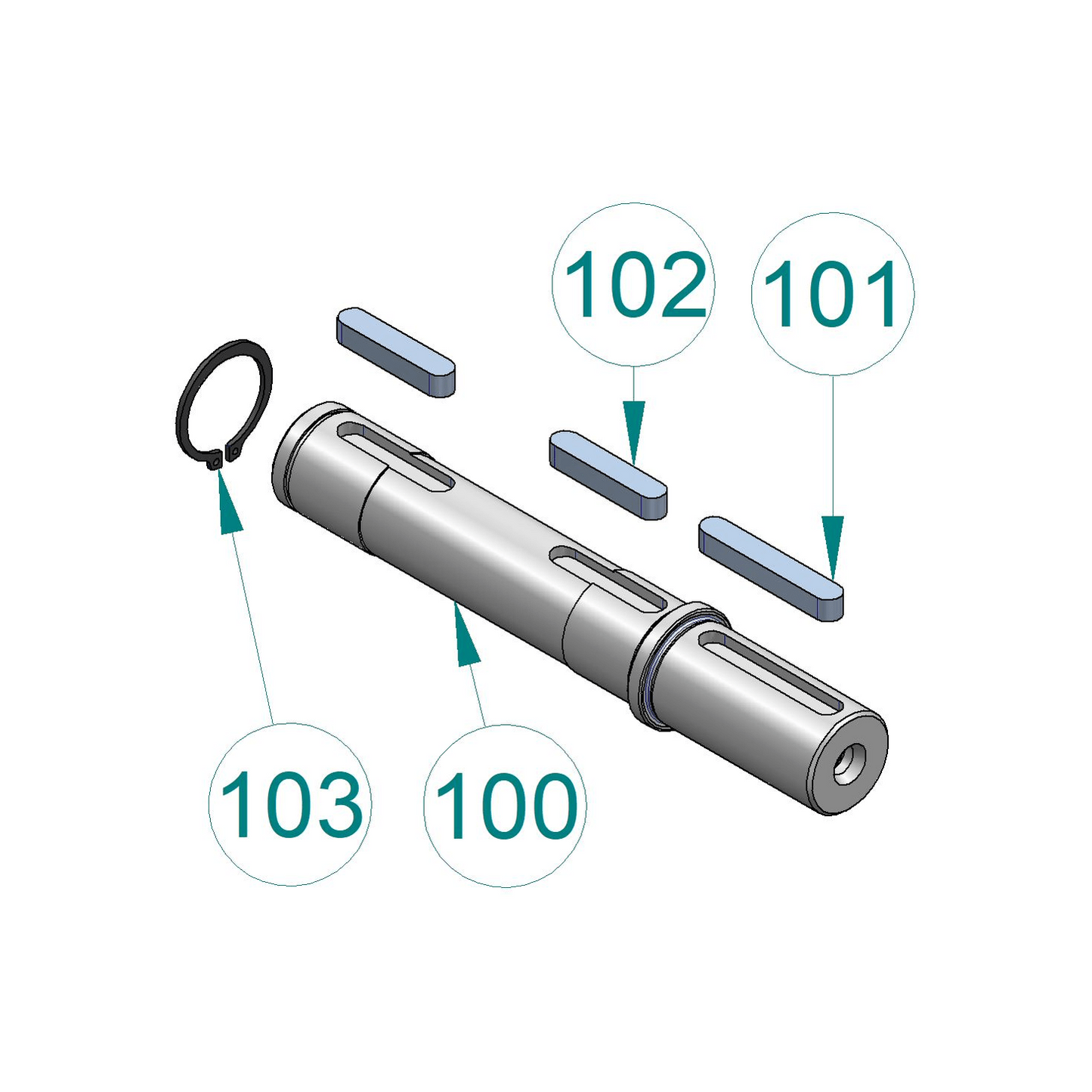 HYDROMEC Standard extended output shaft - single extension Ø 30mm by Statewide
