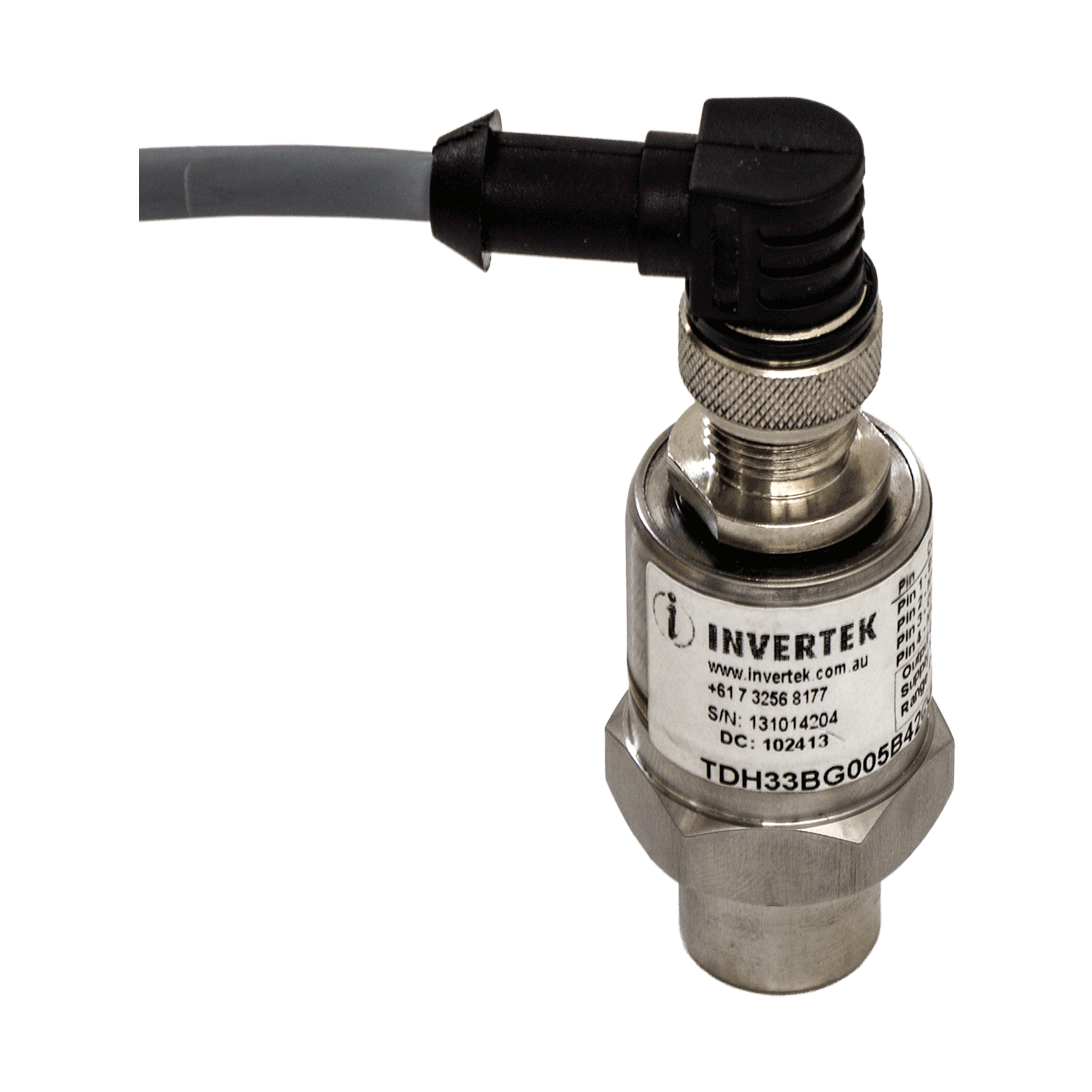 Pressure Transducer 0-10 Volts output 24 VDC supply 40 Bar 7/16-20 female with 45° flare and valve depressor M12 connector 1% accuracy all stainless steel wetted parts by FIRSTRATE SENSOR