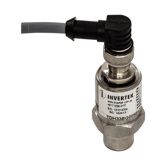 Pressure Transducer 0-10 Volts output 24 VDC supply 40 Bar 7/16-20 female with 45° flare and valve depressor M12 connector 1% accuracy all stainless steel wetted parts by FIRSTRATE SENSOR