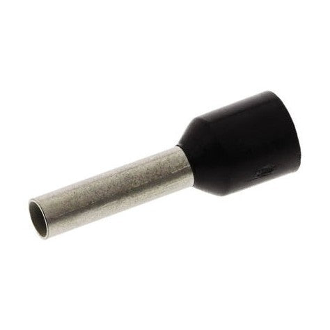 Insulated Crimp Bootlace Ferrule 8.2mm Pin Length, Black by RS Components