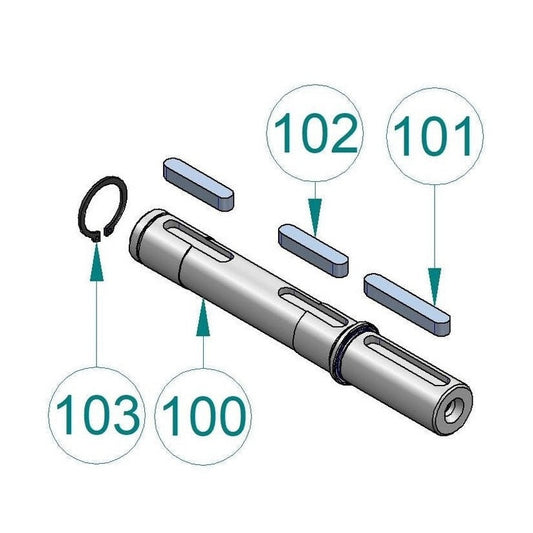 HYDROMEC Standard extended output shaft - sinlge extention Ø 45mm by Statewide